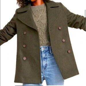 OLD NAVY Heather Green Wool Blend Peacoat